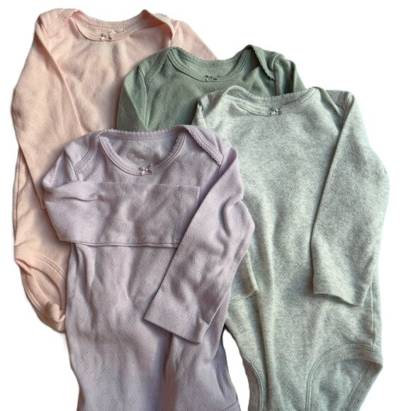 Baby Girl LS Bodysuit Bundle Set S/4 - Picture 1 of 9